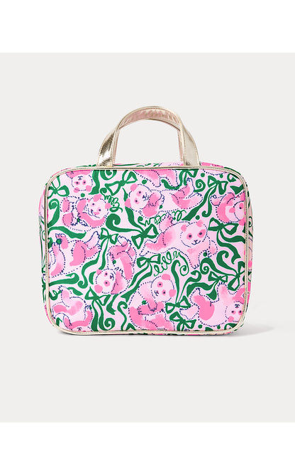CONSTANCE COSMETIC CASE, PINK QUARTZ PANDA N BOWS
