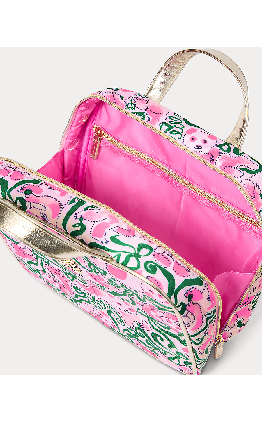 CONSTANCE COSMETIC CASE, PINK QUARTZ PANDA N BOWS