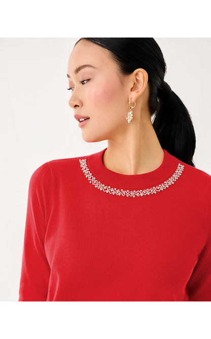 MORGEN SWEATER, CRANBERRY RED