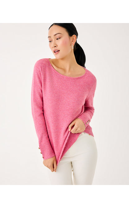 LOLA SEQUIN SWEATER, CONFETTI PINK METALLIC