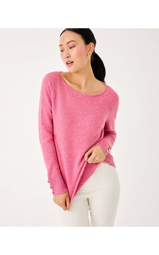LOLA SEQUIN SWEATER, CONFETTI PINK METALLIC