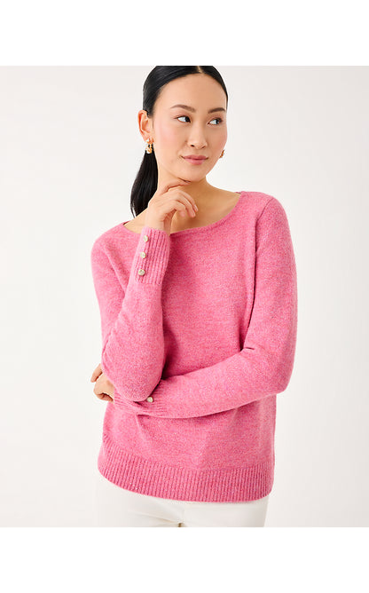 LOLA SEQUIN SWEATER, CONFETTI PINK METALLIC