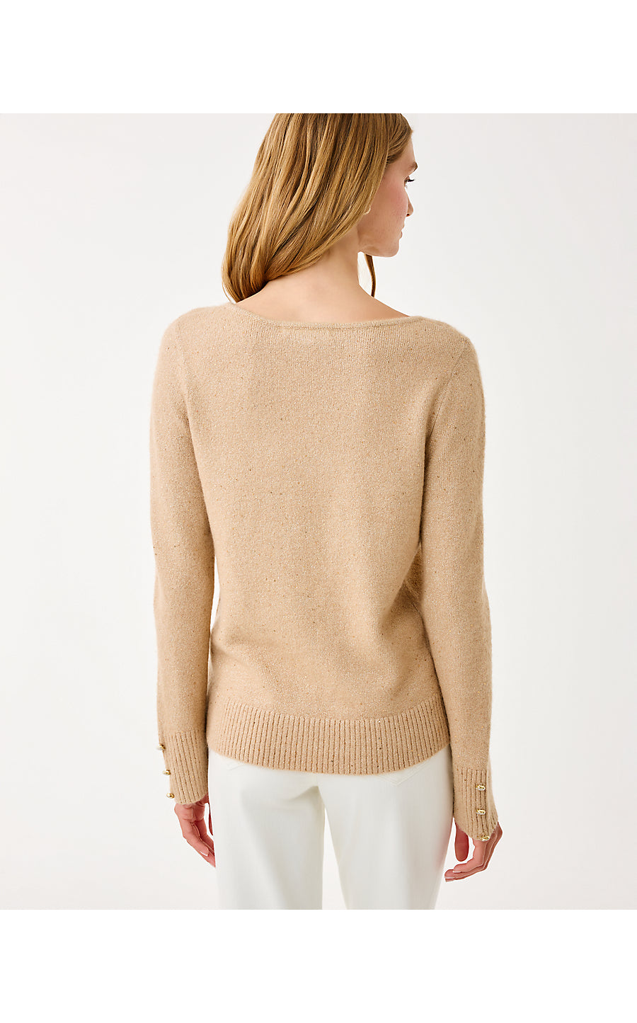 LOLA SEQUIN SWEATER, GOLD METALLIC