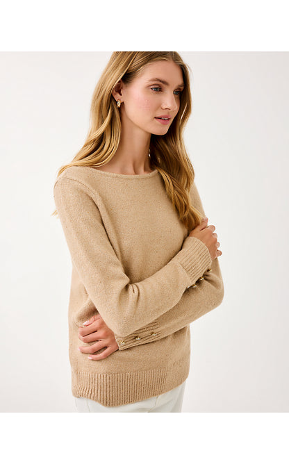 LOLA SEQUIN SWEATER, GOLD METALLIC