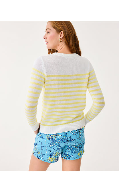 KELSA SWEATER, RESORT WHITE STAY SUNNY EMBROIDERY