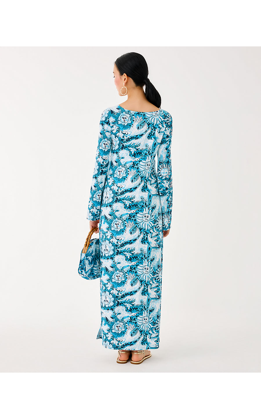 BREENA UPF 50+ MAXI DRESS, BELLEVUE BLUE LILLY GULLS