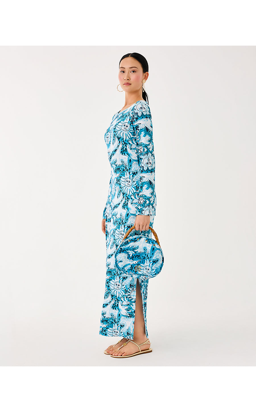 BREENA UPF 50+ MAXI DRESS, BELLEVUE BLUE LILLY GULLS