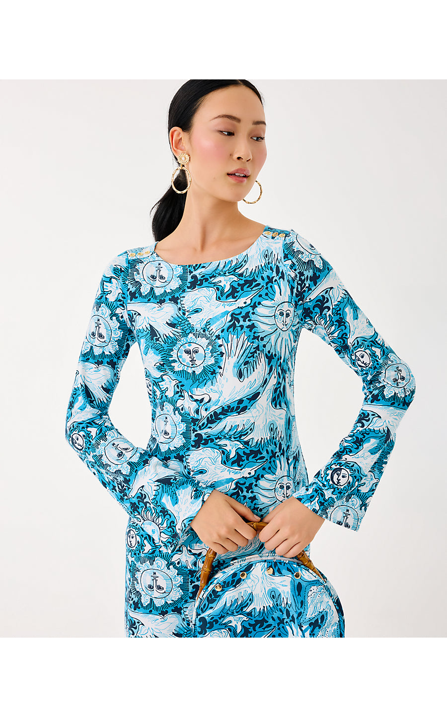 BREENA UPF 50+ MAXI DRESS, BELLEVUE BLUE LILLY GULLS