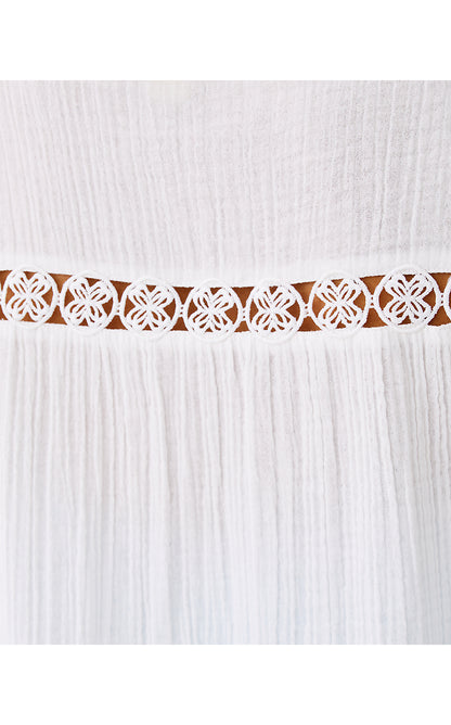 ELSPETH TIERED COVERUP, RESORT WHITE