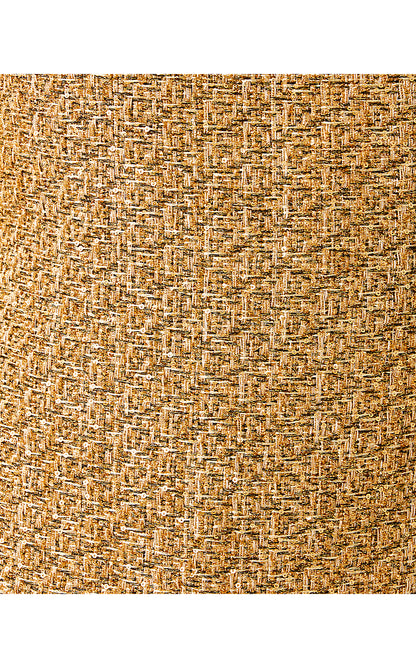 CORA SKIRTED ROMPER, GOLD METALLIC GOLDEN GLOW BOUCLE