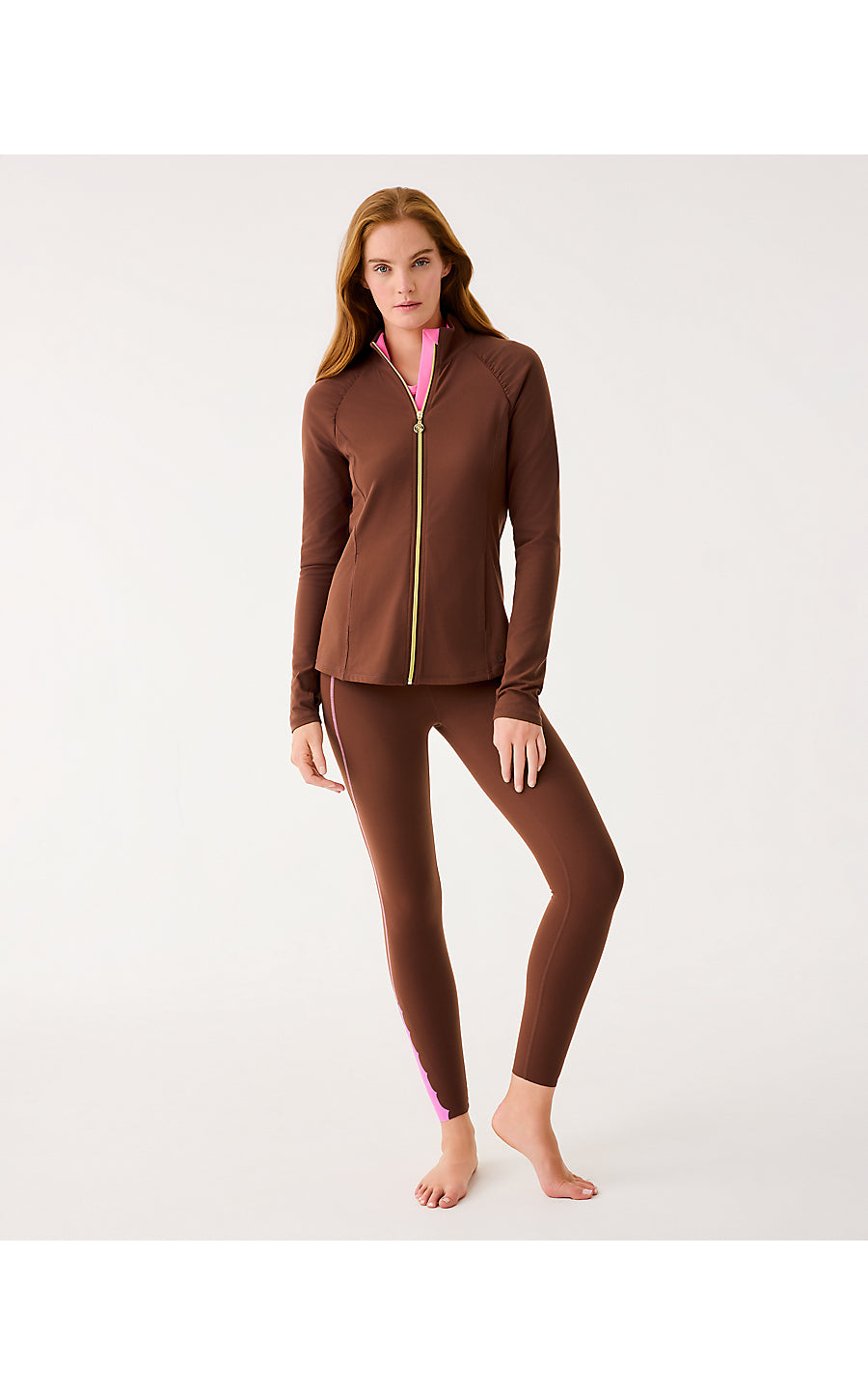 JUSTINE FULL ZIP JACKET UPF 50+, FRENCH ROAST
