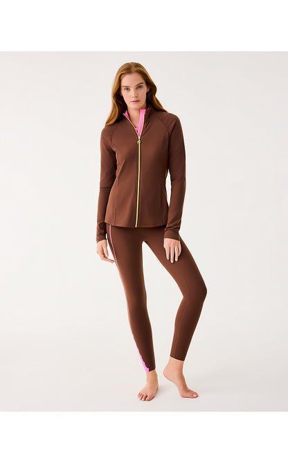 JUSTINE FULL ZIP JACKET UPF 50+, FRENCH ROAST