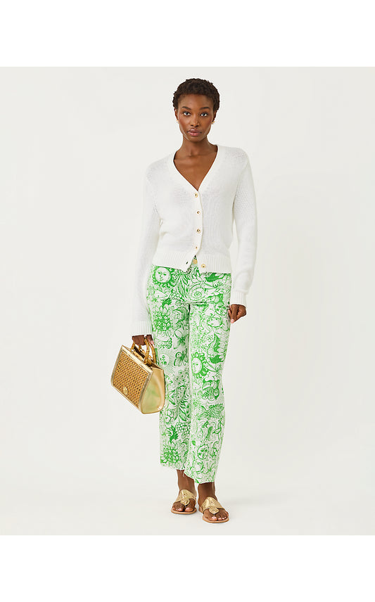 HARLEEN HIGH RISE CROP JEAN, PUTTING GREEN FLEUR DE LILLY