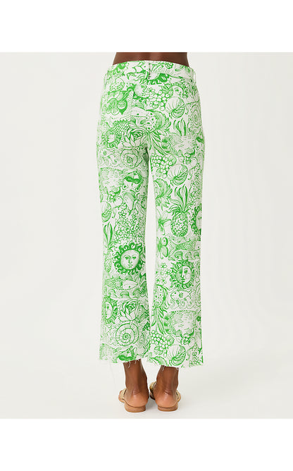 HARLEEN HIGH RISE CROP JEAN, PUTTING GREEN FLEUR DE LILLY