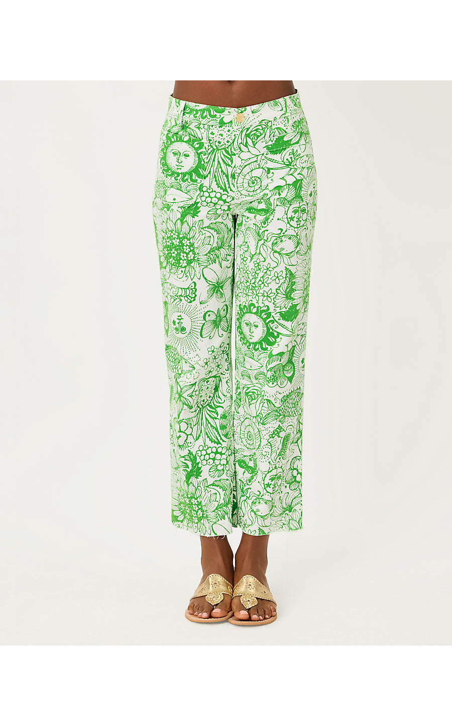 HARLEEN HIGH RISE CROP JEAN, PUTTING GREEN FLEUR DE LILLY