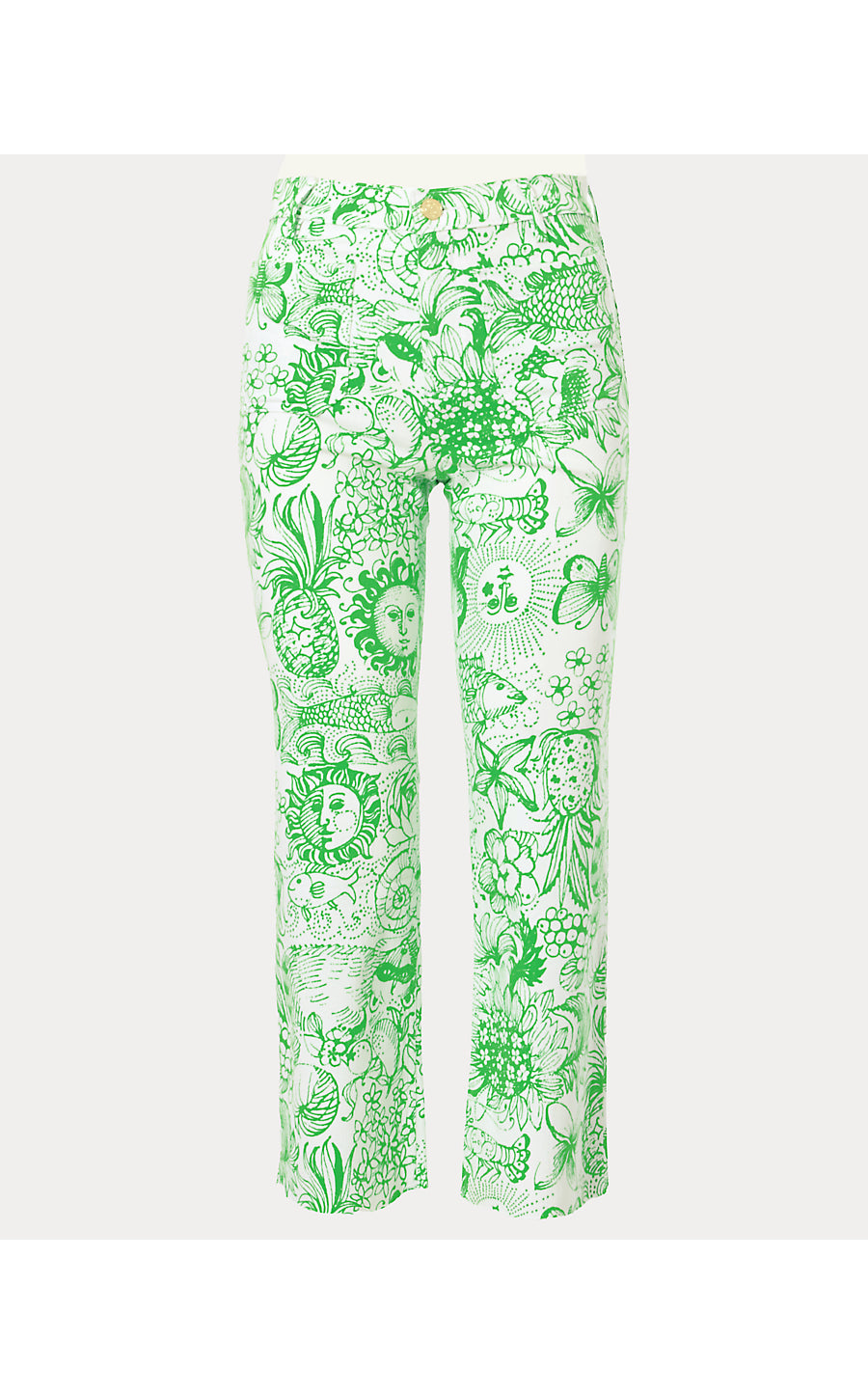 HARLEEN HIGH RISE CROP JEAN, PUTTING GREEN FLEUR DE LILLY