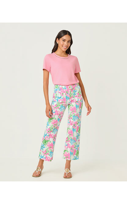 HARLEEN HIGH RISE CROP JEAN, RESORT WHITE VINEY LINEY