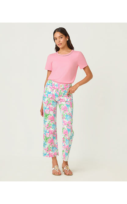 HARLEEN HIGH RISE CROP JEAN, RESORT WHITE VINEY LINEY