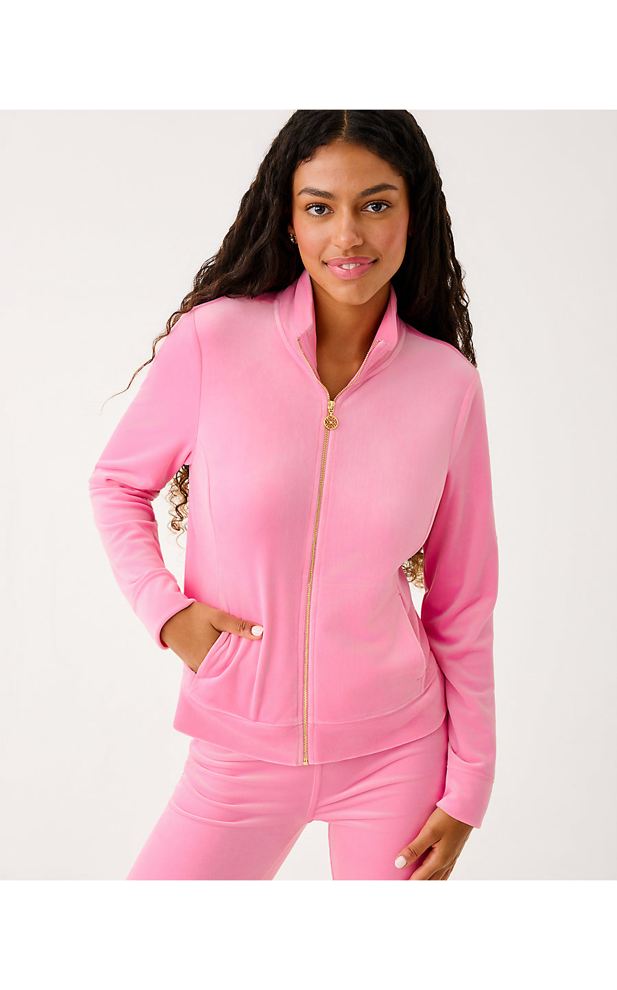 REGATE VELOUR JACKET, CONFETTI PINK