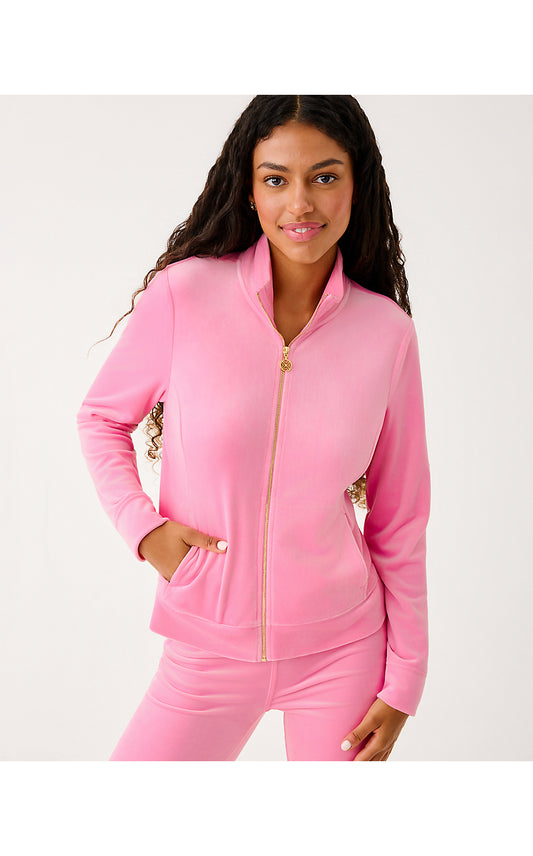 REGATE VELOUR JACKET, CONFETTI PINK