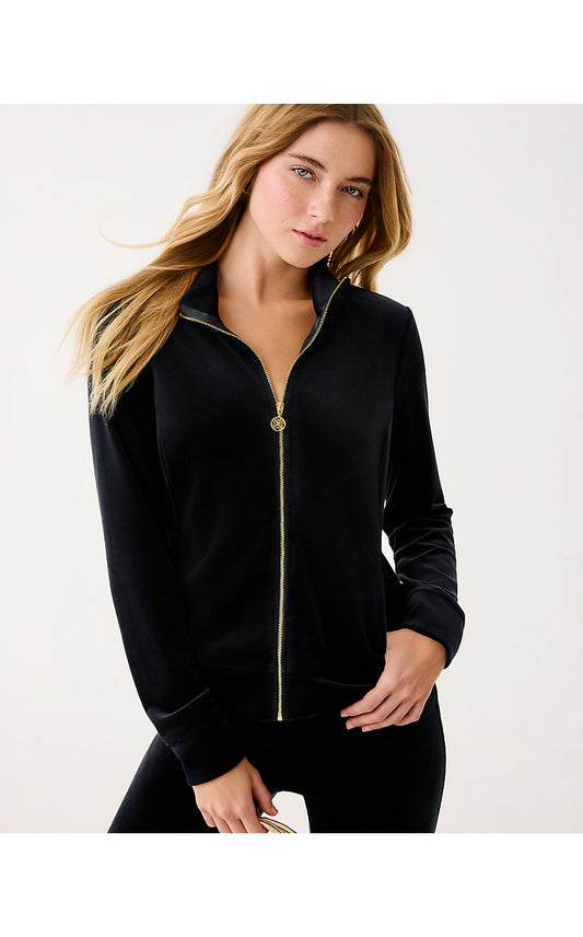 REGATE VELOUR JACKET, NOIR
