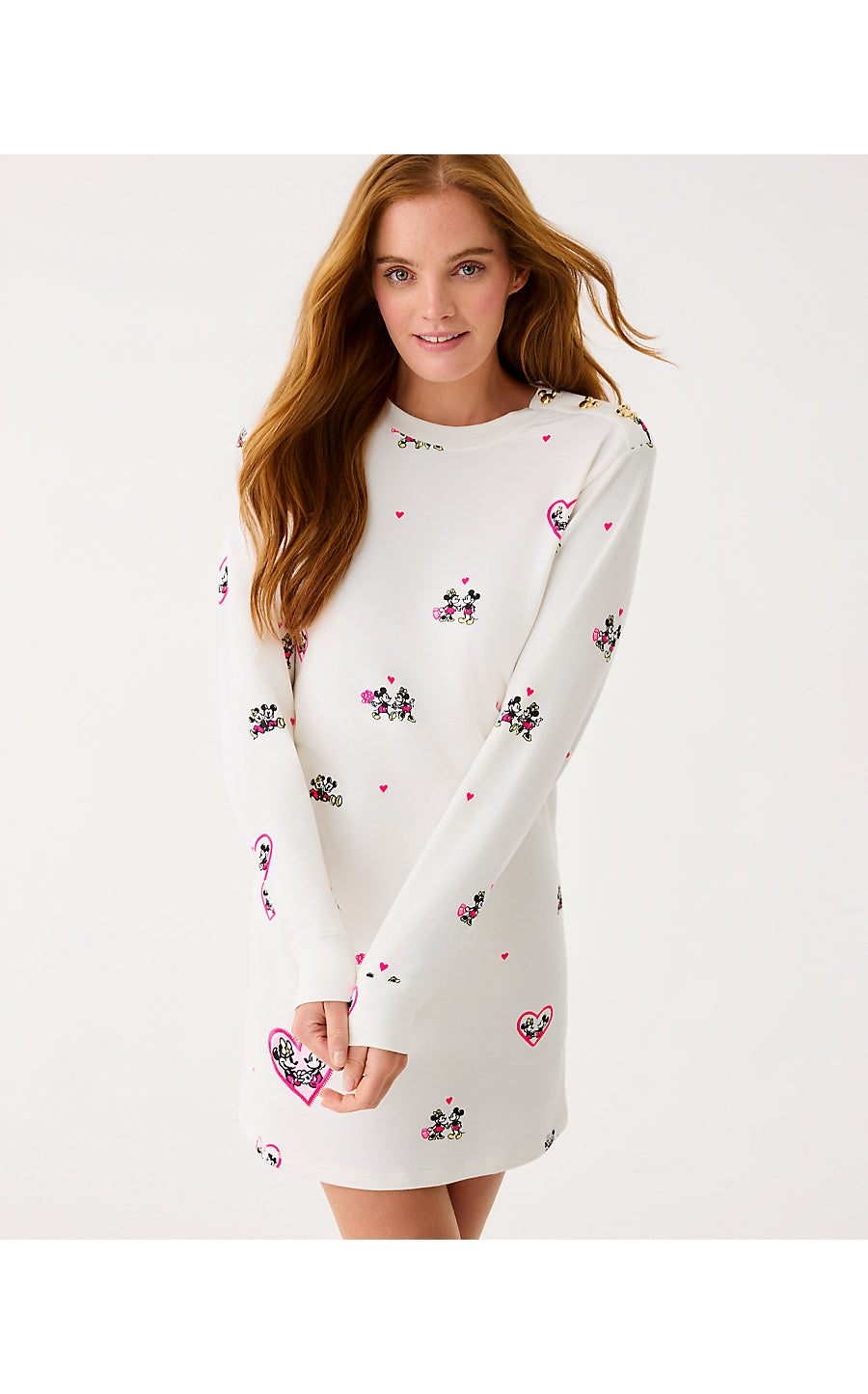 BALLAD LONG SLEEVE DRESS, COCONUT DISNEY HALF DROP