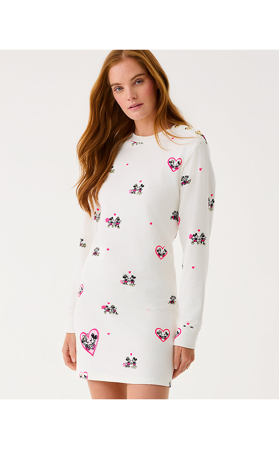 BALLAD LONG SLEEVE DRESS, COCONUT DISNEY HALF DROP