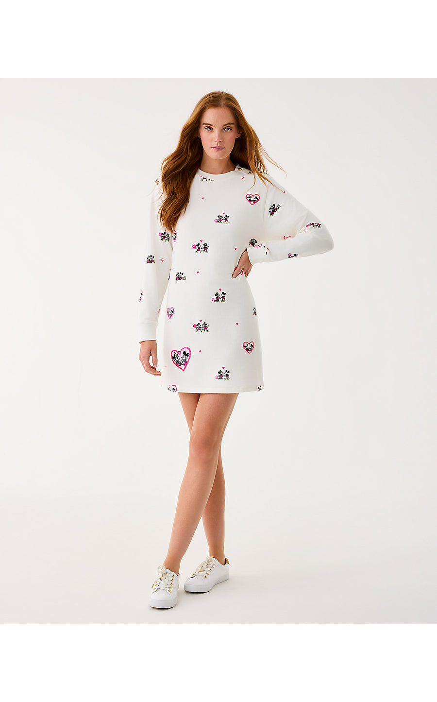 BALLAD LONG SLEEVE DRESS, COCONUT DISNEY HALF DROP