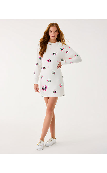 BALLAD LONG SLEEVE DRESS, COCONUT DISNEY HALF DROP