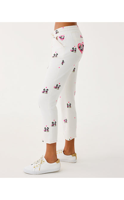 PLAYA CROP TERRY PANT, COCONUT DISNEY HALF DROP