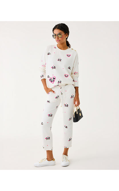 PLAYA CROP TERRY PANT, COCONUT DISNEY HALF DROP