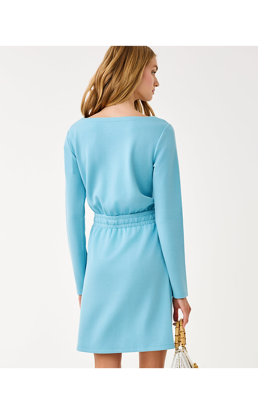 CARRICK LONG SLEEVE DRESS, BELLEVUE BLUE