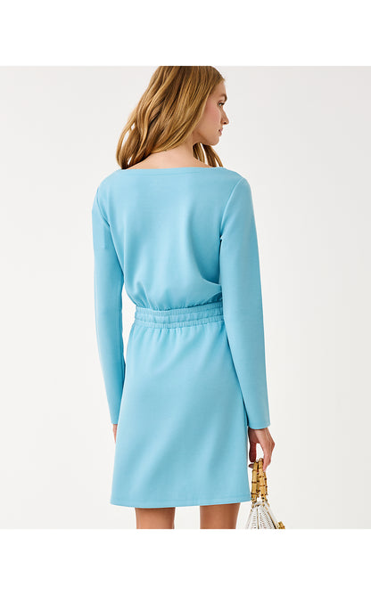CARRICK LONG SLEEVE DRESS, BELLEVUE BLUE