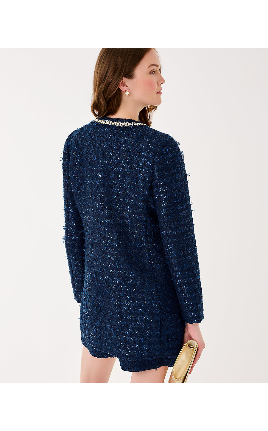 NEOMA BOUCLE JACKET, LOW TIDE NAVY AFTER PARTY LUREX BOUCLE