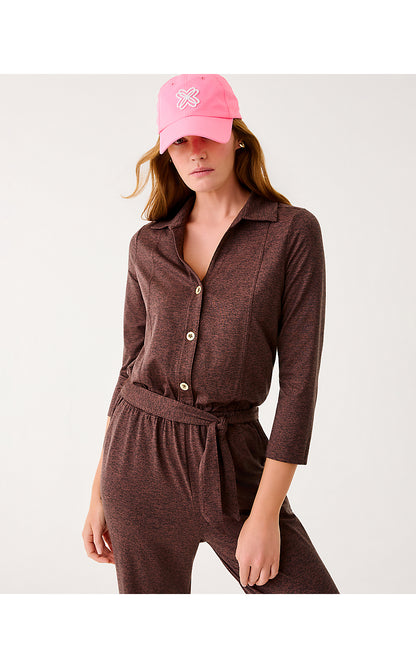 CECILIA JUMPSUIT UPF 50+, FRENCH ROAST X NOIR HEATHER