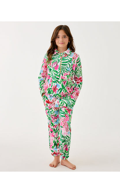 MINI ELENI VELOUR PULLOVER, MULTI GLOWING GARDENS