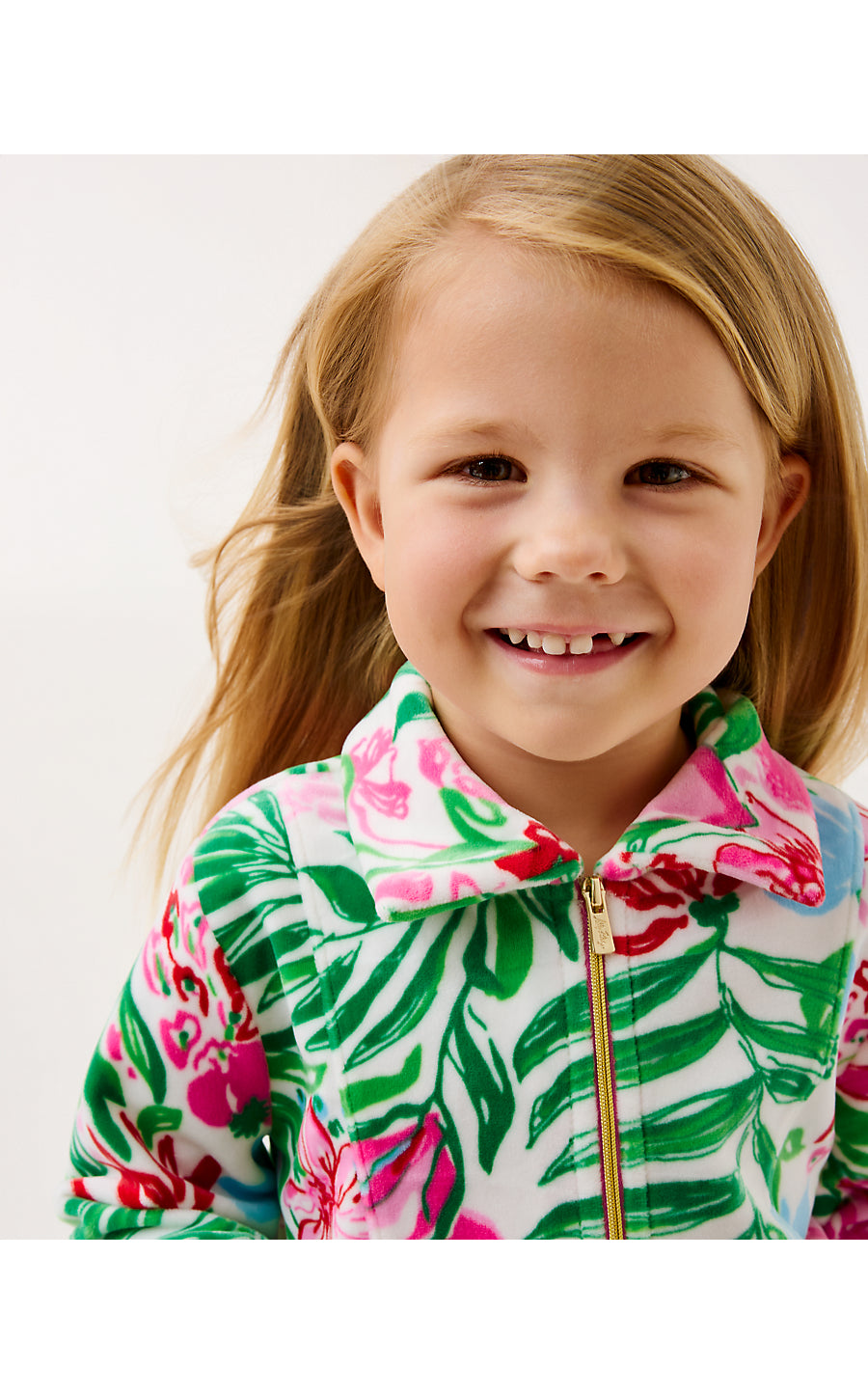 MINI ELENI VELOUR PULLOVER, MULTI GLOWING GARDENS