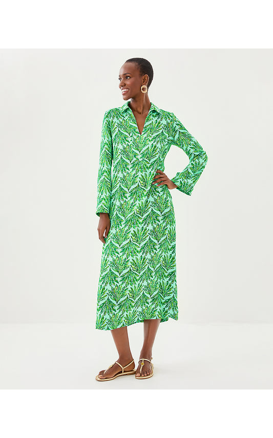SIMONA DRESS, KITTS GREEN SHADY BABE