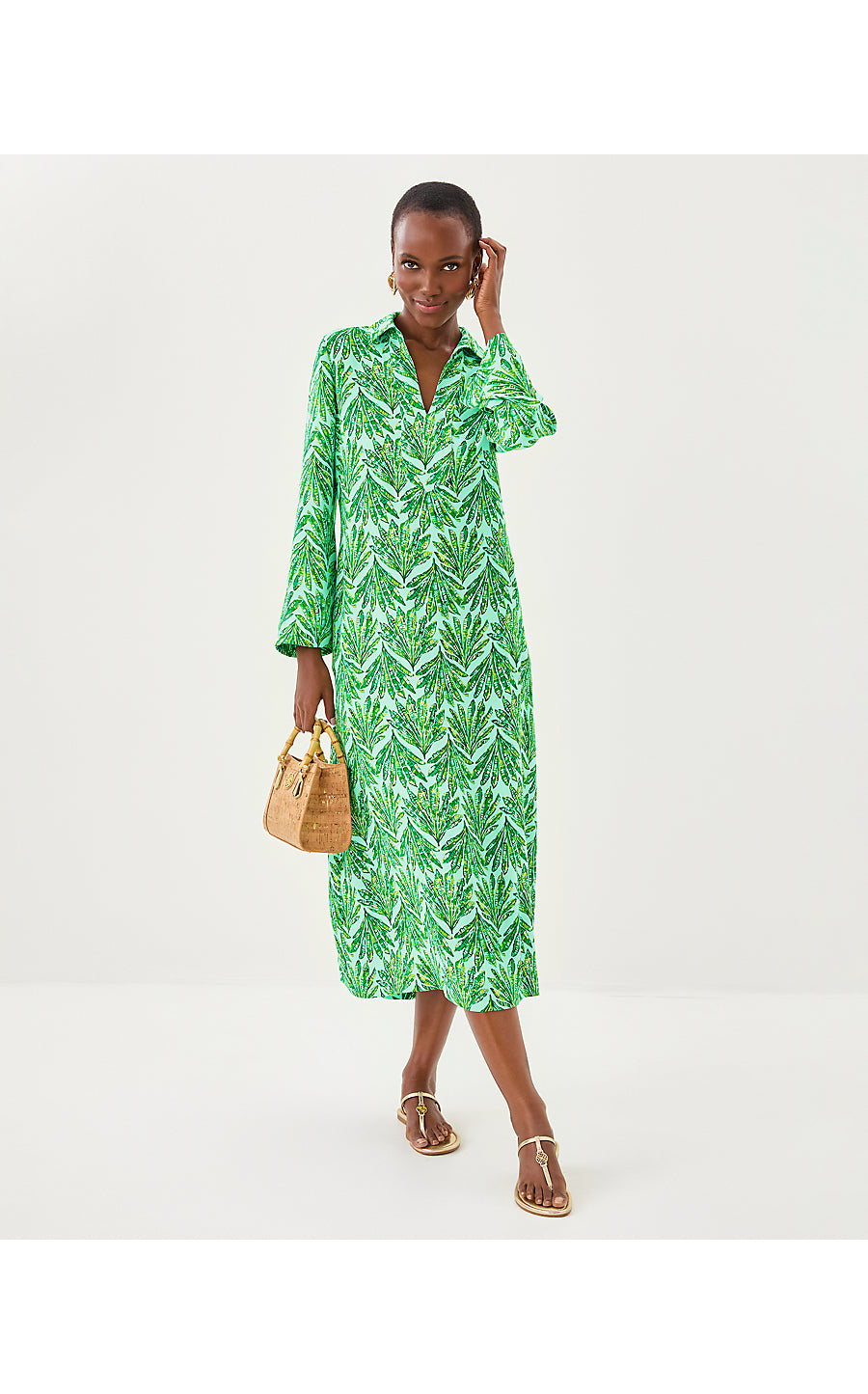 SIMONA DRESS, KITTS GREEN SHADY BABE