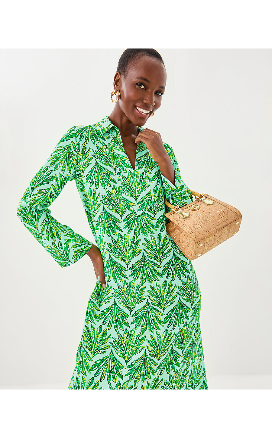 SIMONA DRESS, KITTS GREEN SHADY BABE