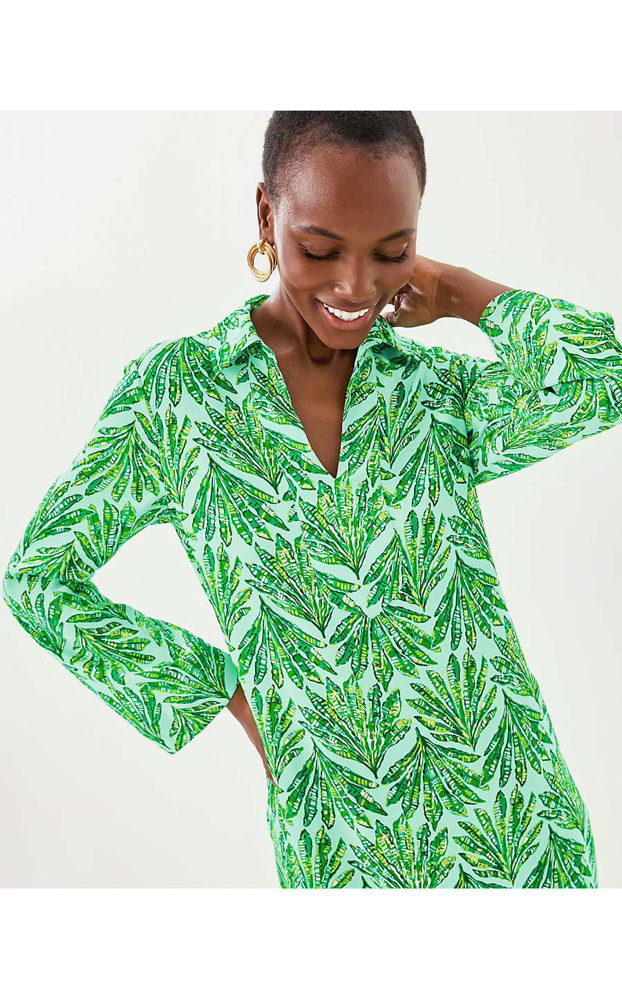 SIMONA DRESS, KITTS GREEN SHADY BABE