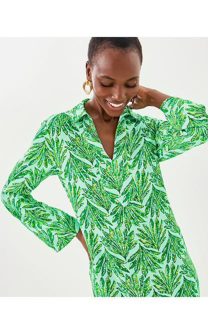 SIMONA DRESS, KITTS GREEN SHADY BABE