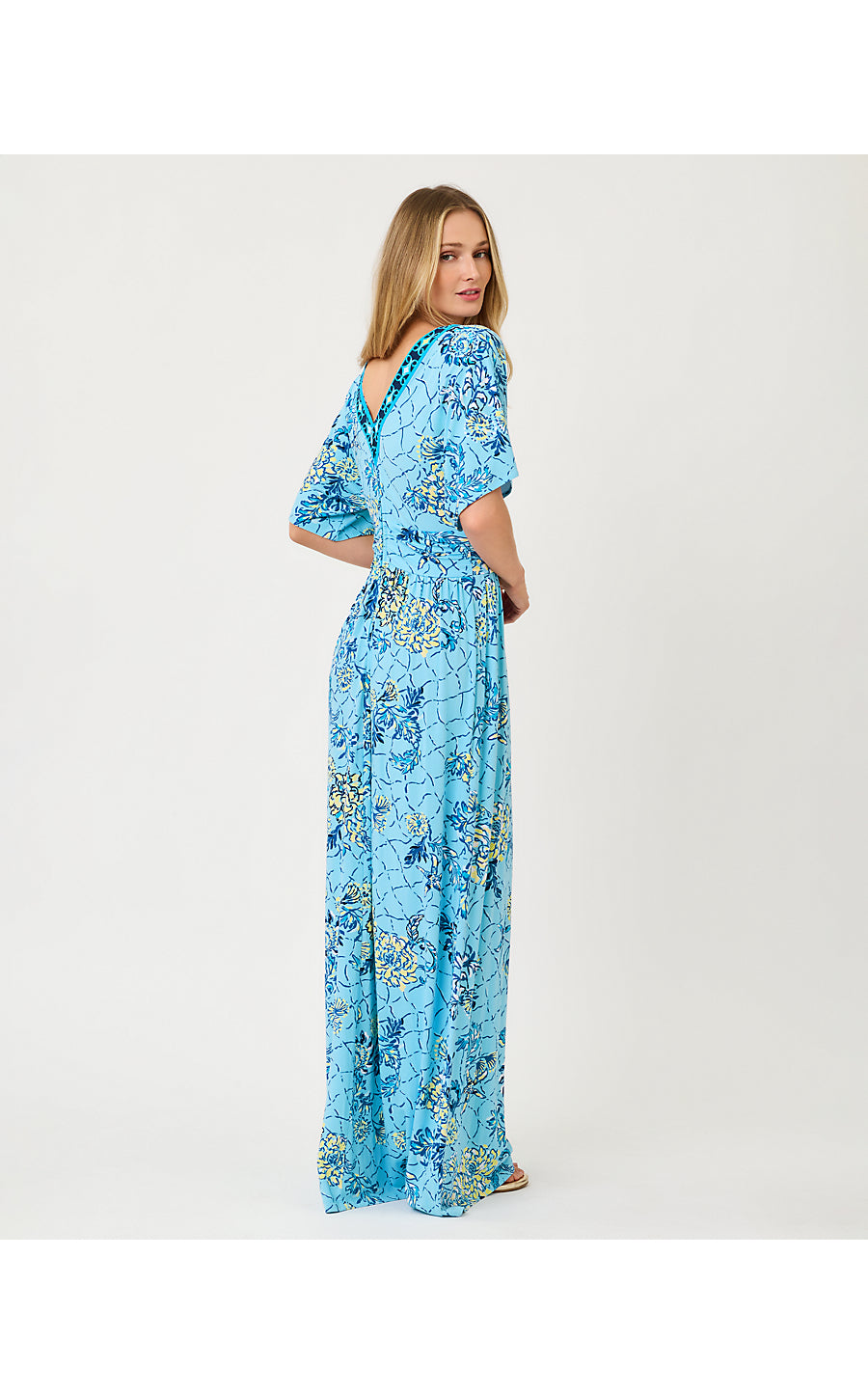 LAURALAI MAXI DRESS, BELLEVUE BLUE BREAKERS BEACH ENGINEERED KNIT MAXI