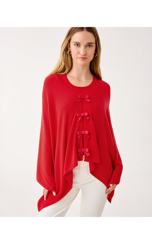 HARP WRAP W/ BOWS, CRANBERRY RED