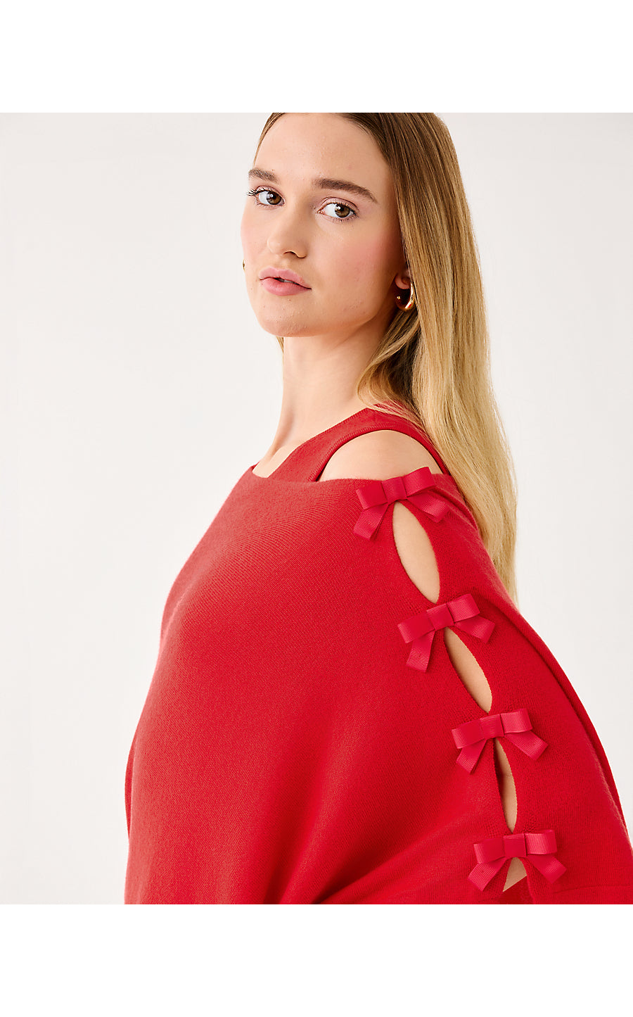 HARP WRAP W/ BOWS, CRANBERRY RED