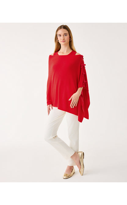 HARP WRAP W/ BOWS, CRANBERRY RED