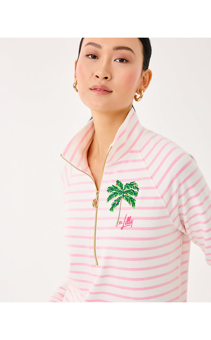SKIPPER POPOVER, MULTI HOLIDAY PALM EMBELLISHMENT