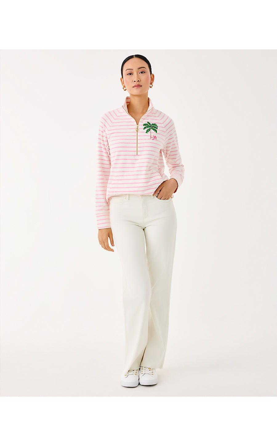 SKIPPER POPOVER, MULTI HOLIDAY PALM EMBELLISHMENT