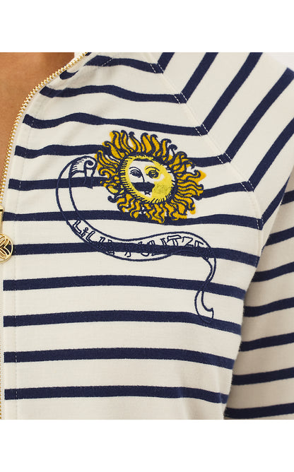 SKIPPER POPOVER, MULTI TROPICAL CHEST EMBELLISHMENT