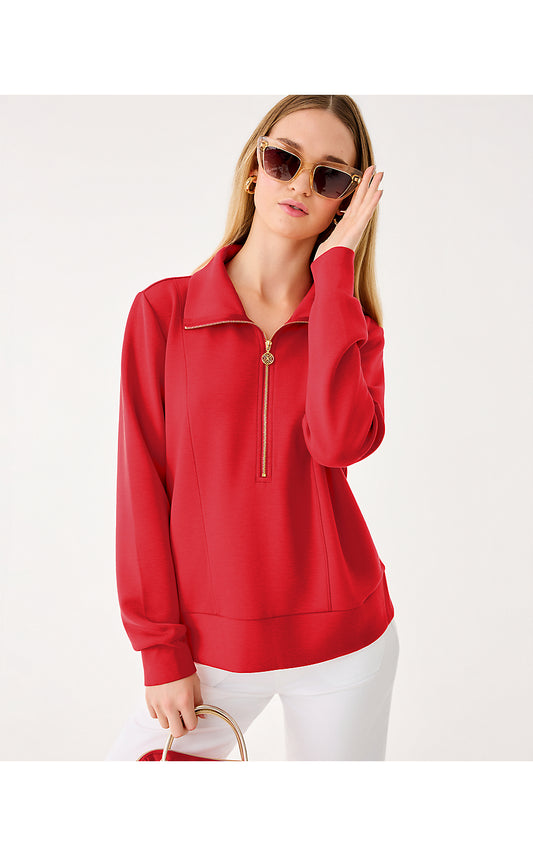 ELENI UPF 50+ PULLOVER, CRANBERRY RED